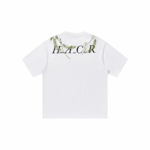 Jiaojing Hash et Cuel American Alphabet Plant Fleur Fleur ronde Coton Heavy Coton T-shirt à manches courtes pour hommes et femmes S1048 # Black M