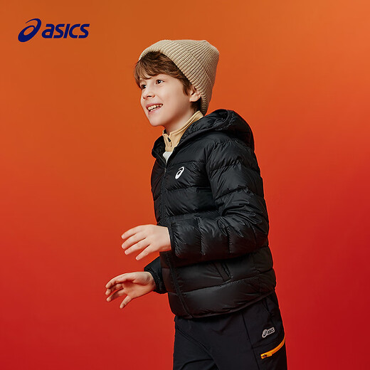 ASICS Kinderkleidung 25 Jahre Winter Kinderweiche und komfortable dreidsichere leichte und dünne warme Jacke [hohe Ladung] Schwarze Sauberkeit 1000 Meter down 170 Füllung 109,2g