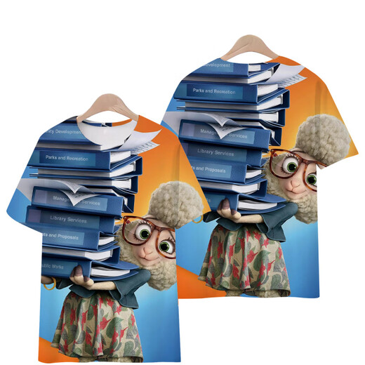 
Giselun Crazy Zootopia T-shirt Foxnik Funny 3D Pattern Top Short Sleeve Fashionable and Ever-Match Print T-shirt T1480 M Children's Clothing Height 110c 25-35Jin [Jin equals 0.5 kg]
