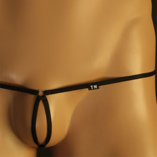 Men's T-string Sexy Bandage Pants Solid Color T-Pants Low-Waist Underwear Sexy Butt-Revealing T-Pants Free White XL