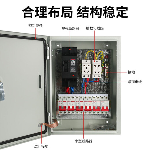 JPHZNB施耐德三相四线电表箱380v配电箱220v家用户外工地定制电箱成套柜 德力西-配置14380v
