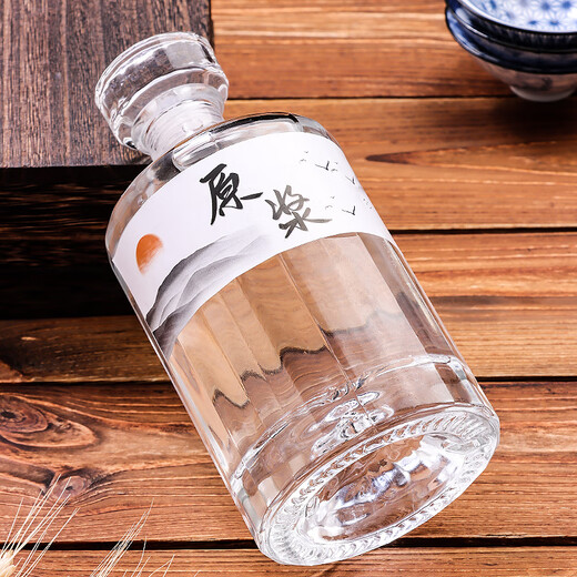 Baijie wine bottle, glass liquor bottle, bubble wine bottle, liquor bottle, special high-end home brewing container, two empty wine bottles as a gift