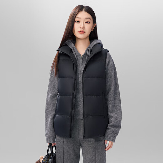 Flying in the Snow Down Jacket Women's 2025 Winter Short Loose Vest Lightweight Vest Black M