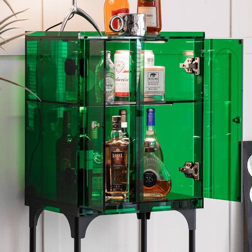 Gray square storage cabinet side cabinet He Sui's same style Acrylic storage cabinet wine cabinet multi-functional storage cabinet living room home side cabinet - sapphire green 500*380*930 He Sui's same style