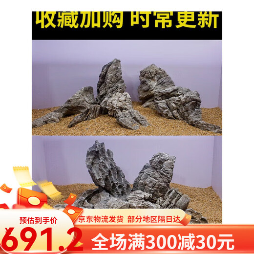 OIMG青龙石造景全套餐骨架成品鱼缸天然大块假山原石草缸石头水草布景 0.9-1m缸青龙石套餐-15664 贴编
