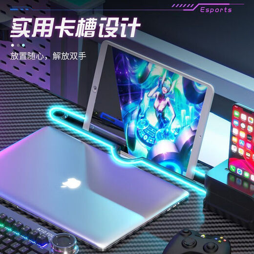 Bed computer desk portable desk large foldable table gaming style carbon fiber bed dormitory study table extra large gaming table 80X52CM black texture