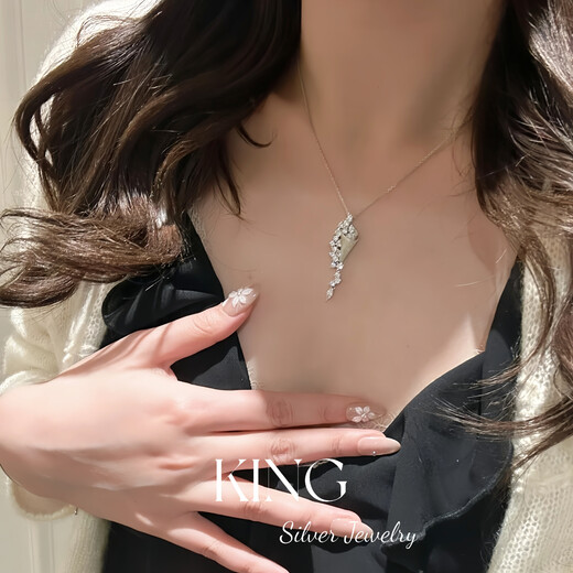 Unbranded star pendant hourglass | king silver jewelry 925 silver gold plated European and American style fashion light luxury temperament pure necklace with chain (chain length 50cm, you can pull it out at will)