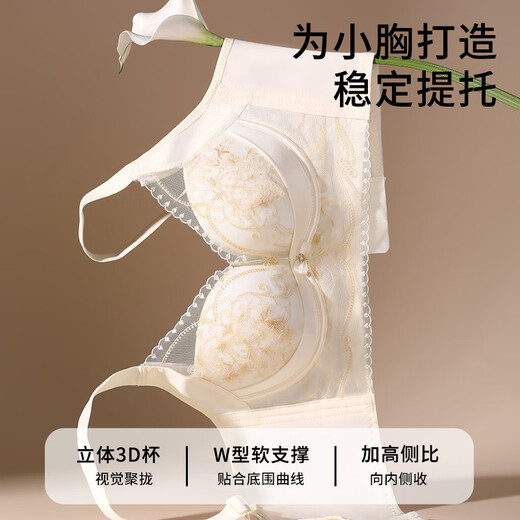 都市丽人内衣女小胸聚拢显大防下垂收副乳无钢圈调整型防滑蕾丝文胸罩