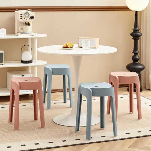 
Full-pin House Stool Household Plastic Stool Cooked Glue Stool Round Stool Thickened Stool Stool Standable Windmill Stool Dining Stool High Stool