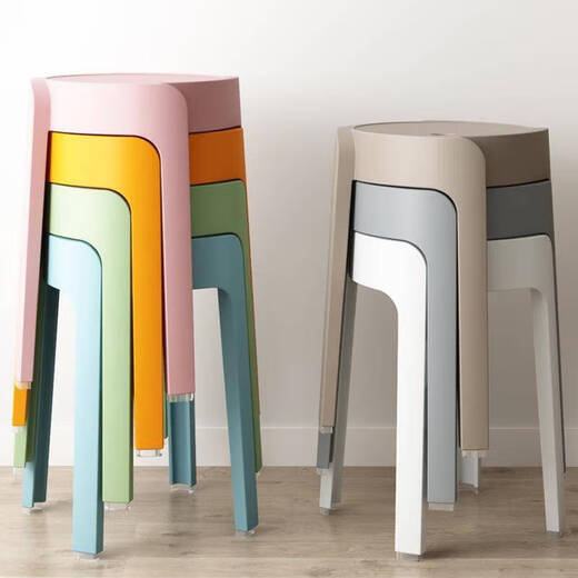 
Full-pin House Stool Household Plastic Stool Cooked Glue Stool Round Stool Thickened Stool Stool Standable Windmill Stool Dining Stool High Stool