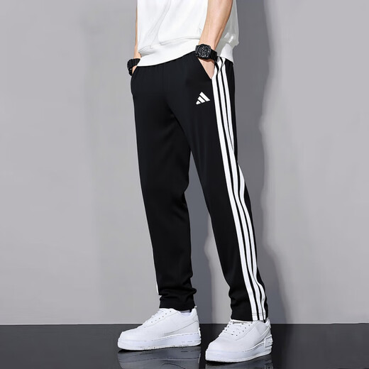 Adidas Men's Casual Pants 2025 Autumn New Sports Pants Running Training Pants Breathable and Comfortable Knitted Trousers JE6430/Three Stripes Small Feet/Photo Refund 5 L 180/86
