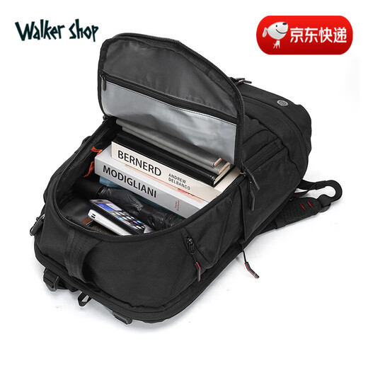 Walker Shop品牌新款双肩包男款商务通勤出差超大容量旅行包轻便男士背包 灰色 19寸