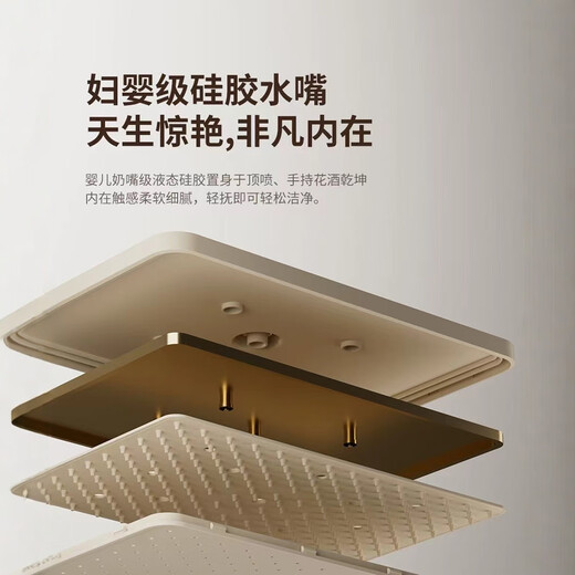 九牧王智能精铜恒温淋浴花洒套装家用数显卫浴淋雨增压枪灰色沐浴器喷头 AZ826【白色】【冷热款】