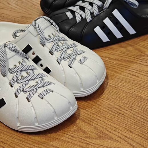 Adidas Adilette Clog White Hole Sports und lässige Hausschuhe JH9849 JH9848 Black 42 Support Identification
