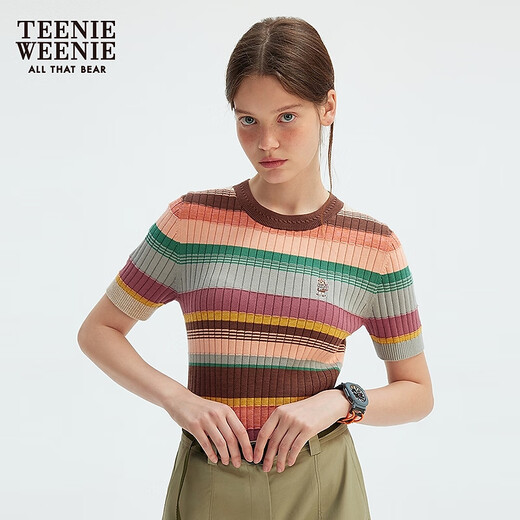 Teenie Weenie Bär Frauen gestrickt Herbst 2025 bequemer Dopamin gestreift