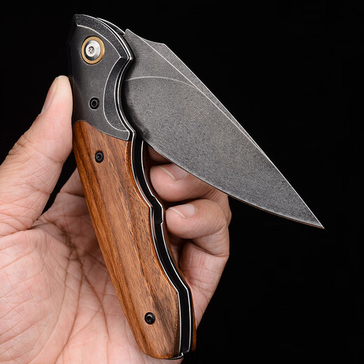 Utz steel knife high-end Damascus steel knife imported folding knife outdoor knife high hardness sharp static model Russian Utz steel + particle Dalbergia 60 or more x 8.5cm x 12cm