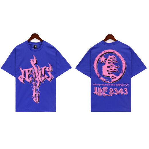 Lee Kids American Trendy Brand Hell Star Letter Camiseta con estampado de huellas Hombres y mujeres Siguiente manga corta de deportes sueltos 2691 Black S