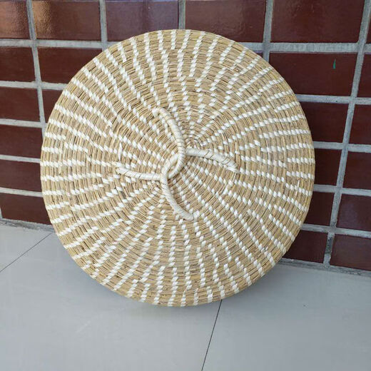 
Large iron pot straw woven pot lid steamed pot lid hand-woven high reed grass lid steamed bun straw hat lid household iron pot stewed outer diameter 7374 cm edge wrap
