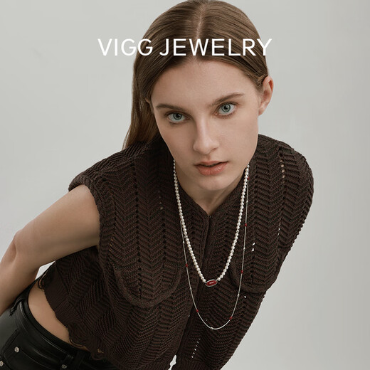 Ожерелье с красной фасолью Vigg для женской моды Sense Sweater Cheater Design 2025 Новая модная легкая роскошная универсальная сеть красной фасоли
