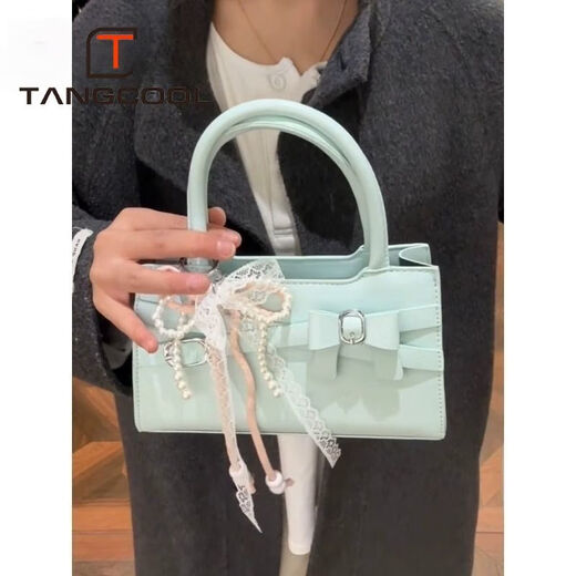 Tangku exquisite niche bowling bow new fashionable versatile shell high-quality handheld crossbody bag high-value pink