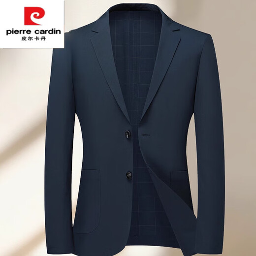 皮尔卡丹（pierre cardin）商务薄款透气西服春夏男士爸爸西装外套 9928蓝色 M 170/100-120斤