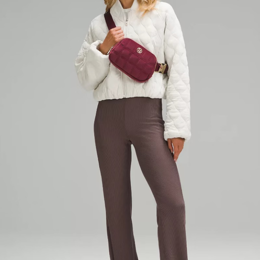 lululemon Everywhere 1L zipper opening and closing polyester polyester fiber waist bag regular couples with same style wine red