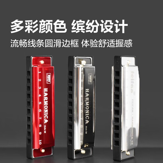 口琴 吹奏乐器 初学入门款礼物 学生自学专业演奏儿童礼物 24孔 初学款口琴24孔双排【喷漆】