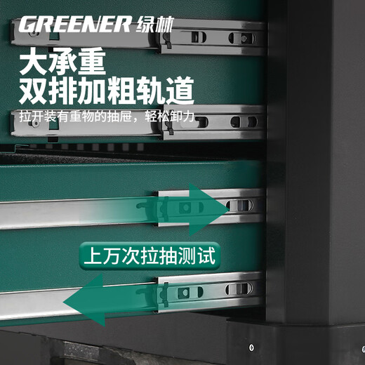 Green Forest Tool Cart Trolley Mobile Multi-Function Tool Cabinet Workshop With Tool Box Car Auto Repair Set Complete Flagship Three Drawings Green Black + 217 Tools