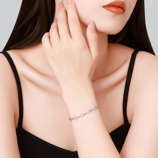 Chao Acer Sparkling Love Beads Platinum Bracelet PT950 Hand Jewelry Stacked Birthday Gift for Women Price Chain length is about 16cm+, including labor cost 590 yuan 5.85g