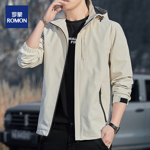 
ROMON Jacket Men's Jacket 2025 New Windproof Shock Clothes Removable Hood Wind Coat Outdoor Leisure Sports Jacket 6628[Blue] M [Press 95-110Jin[Jin equals 0.5 kg]]