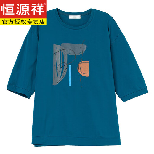 Hengyuanxiang Pure Cotton Cotton 700-квартира для женского летняя летняя футболка для живота среднего возраста среднего возраста и выглядит стройным и в середине рукава красный арбуз [9901] L 100-115Jin [Jin равняется 0,5 кг]