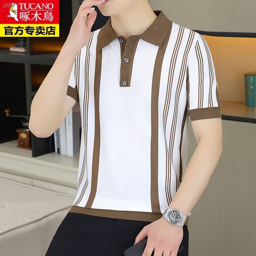 Pic de bois (Tucano) T-shirt à manches courtes à tête de glace à tête de glace à tête de glace pour hommes minces minces minces minces minces minces jeunes top décontractés T6621 noir M 90-105Jin [Jin est égal à 0,5 kg]