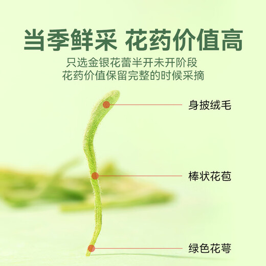 Gongyuan honeysuckle tea 100g special grade Sanfu herbal tea dried flower fire and fire soaked in water to remove damp heat and eczema in infants and children