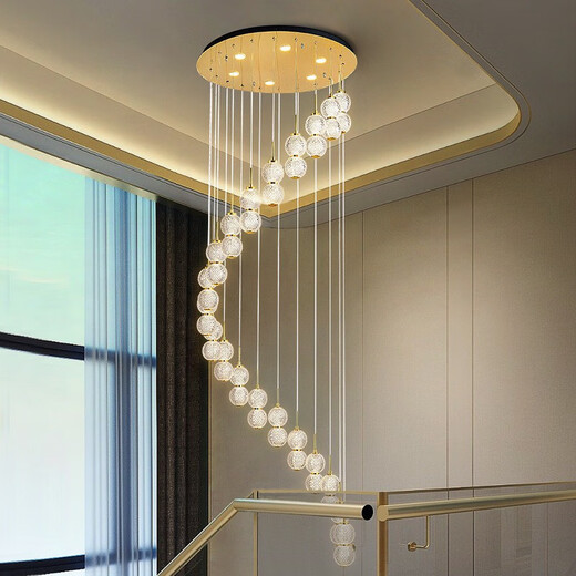 OPP (Opple) 2025 Neue moderne einfache Villa Duplexgebäude hohl Spiralhaus Lange Kronleuchter kreativer minimalistischer Loft Pick 9276-Diameter 800-20 Kopfhöhe 3600 mm-drei
