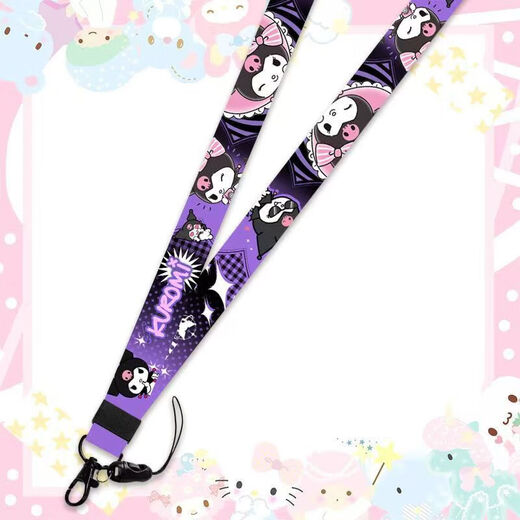 Cartoon lanyard Kuromi Melody Cinnamon dog Gemini KT cat double-sided mobile phone hanging neck long rope Melody