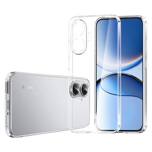 ESCASE is suitable for Redmi Turbo4Pro mobile phone case, all-inclusive Redmi Xiaomi anti-fall transparent protective cover, ultra-thin, simple, fashionable, Internet celebrity, trendy model for men and women, TPU soft shell