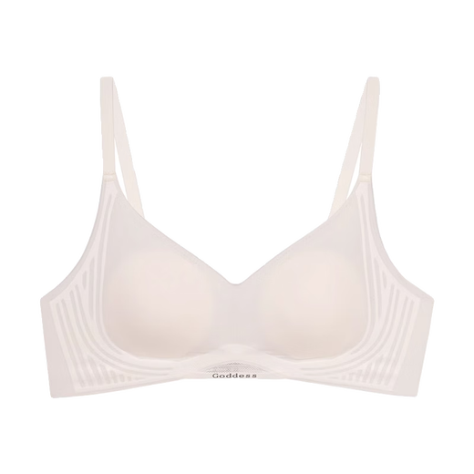 Yalu style underwear for women with big breasts and small breasts, gathered soft support, seamless summer cool bra, milky white, single piece, M 70/32C 75/34AB