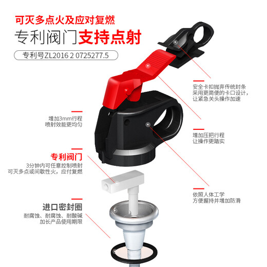 Flame Warrior Fire extinguisher Car-mounted household car dry powder fire extinguisher Portable small fire equipment fire extinguisher MFJ600 Black