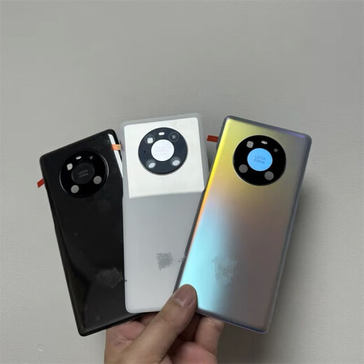适用于华为mate40后盖原装玻璃mate40pro素皮后壳后屏电池盖 Mate40Pro【釉白】后盖带镜片