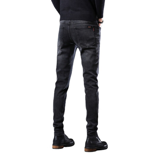 Lee Kids Frühlings- und Herbst-Jeans-Herren 2025 koreanischer Stil Elastizität Gerade schlanker Fashion Spring reguläre Herren-Freizeithosen SNX-1049 Gray Regular 28 (2ft 1) 100jin [Jin entspricht 0,5 kg]