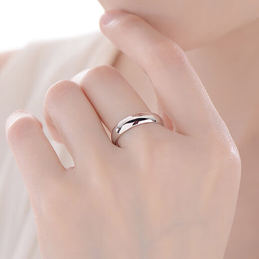 Nanfutong platinum ring for women PT950 smooth solid ring live Tianyuan ring couple ring for wife and girlfriend 5.36g