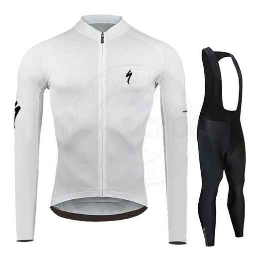 Lightning Double Arrow Lightning Cycling Autumn Winter Spring Autumn Suit Road Bicycle Plus Velvet Long Sleeve Suspenders Long Trousers Cycling Suit Single Top 3 (Thin Section) XL