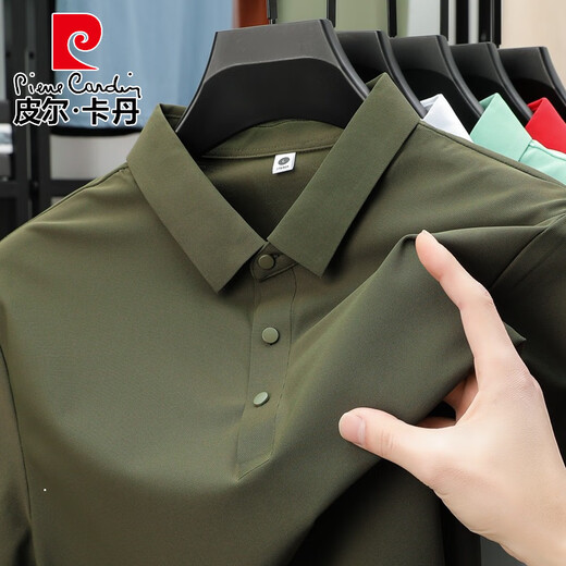 Pier Cardin Perle Schnelles trockenes Polohemd Herren Eis Sense Summer Business Kurzarm nahtlos gepresstes Polo -Hemd Workwear Ice Seide T 12357 Flacher Mond M.