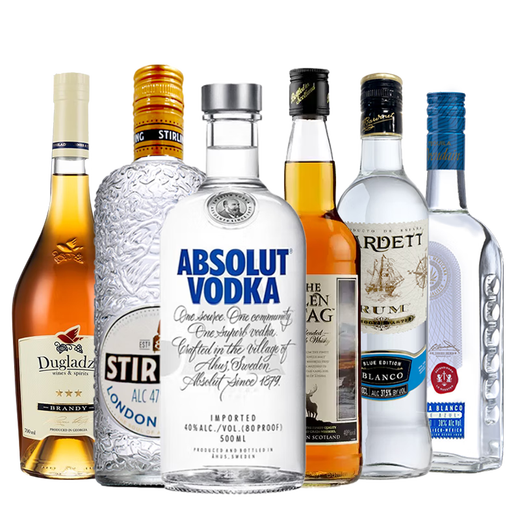 欧帅洋酒基酒调酒套装 DIY鸡尾酒 伏特加威士忌朗姆龙舌兰金酒 明天见 绝对版明天见组套（送调酒工具）