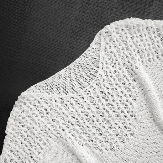 MeiYANG (MEIYANG) Jasmine Snow Sweater [White Moonlight 2] Half Hollow Long Sleeve Shirt Beibai M