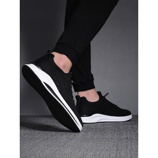 KLWP International High-end Men's Shoes Summer 2025 New Breathable Mesh Trendy Anti-odor Casual Shoes Men's All-match Korean Running Sports Shoes Red Leather 9852 38 Standard Sports Shoes Size
