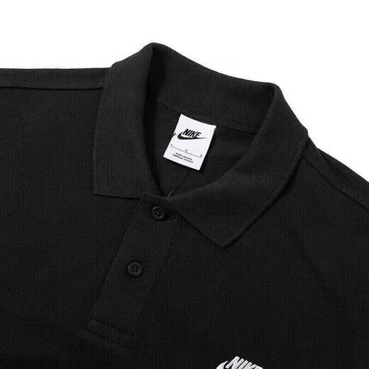 Nike (Nike) Offizieller Schiffsgeschäft kurzärmelige Herrenkleidung, neue Frühlings- und Sommersportwear, modisches atmungsaktives Polo-Hemd, Revers-T-Shirt, FN3895-010/Schwarzes Stickel kleines Label L