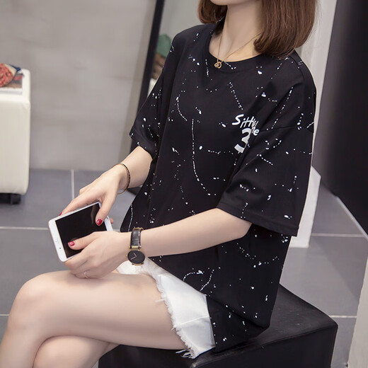 Nanyuan Beifu 2025 Summer New Pure Cotton Cotton Complete Forted для женщин с жирным животом большого размера MM, покрывающего 200 джин [Jin, равны 0,5 кг] стройные и повседневные универсальные топы 6630 Green M [около 80-95]