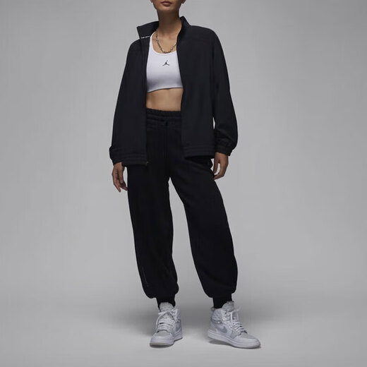 NIKE耐克春季女款夹克时尚简约舒适透气外套户外健身训练立领运动服 FN5144-010/黑 XS