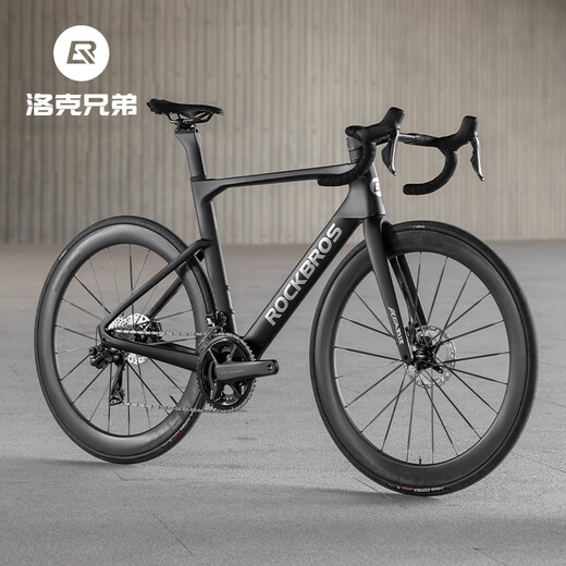 洛克兄弟（ROCKBROS）公路车T700碳纤维自行车气动破风105电变碟刹弯把竞赛车 钻石黑消光(禧玛诺R7170套件) 其他 x 24速